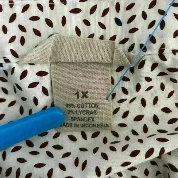 Duluth Trading Co. Wrinklefighter Tunic 1X Geometric Cotton Blend - Picture 3 of 4